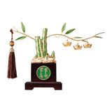 Maxbell Bamboo Statue Ornament Creative Bamboo Sculpture for Bookshelf Office Garden