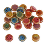 Maxbell 60 Pieces Round Flat Spacer Beads Porcelain Ceramics Bead for Jewelry Making