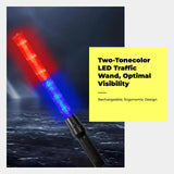 Traffic Control, Light-Emitting Diode (light-emitting diode) Light Wand, Rechargeable Red and deep blue Flashing Green 54cm