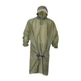 Maxbell Rain Poncho with Hood Portable Rainwear Raincoat for Outdoor Camping Fishing Green with Sleeves