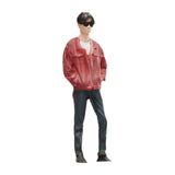 Maxbell 1:64 Boy Model Figure Pose Scene Ornament Tiny People Miniature Scenes Decor red coat
