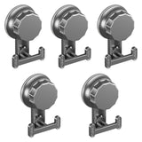 Maxbell 5 Pieces Suction Cup Hooks Vacuum Suction Cup Hooks for Restroom Coat Wreath Gray