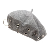 Maxbell Beret Hat for Women Elegant Chic Decoration Felt Beret for Fall Driving Trip Grey