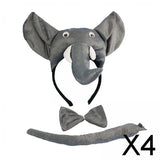 Maxbell 4xElephant Costume 3Pcs Animal Costume for Party Favors Festival Supplies Kids