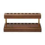 Wood Cosmetic Brushes Rack Phone Holder Pencil Holder for Dorm Stores Office Brown