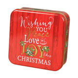 Maxbell Christmas Cookie Tin Cartoon Iron Cookie Case Box for Party New Year Holiday Red JOY