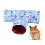 Maxbell Maxbell 3 Way Pet Tunnel Play Hide Tube House Beddind for Guinea Pig Hamster Small Animal Blue