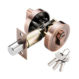 Maxbell Deadbolt Door Lock Contemporary Invisible Door Lock Single Cylinder Deadbolt Red Copper
