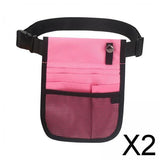Maxbell 2xPortable Nurse Organizer Belt Waist Bag Nursing Tool Bag Pouch Storage Pink