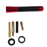 Maxbell 2x8cm Carbon Fiber Style Universal Car Stubby Antenna Decoration+Screw Red