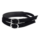 Maxbell 2xShoe Strap Holder with Buckle Shoelace Accessories Anti Loose for Women Lady suede black
