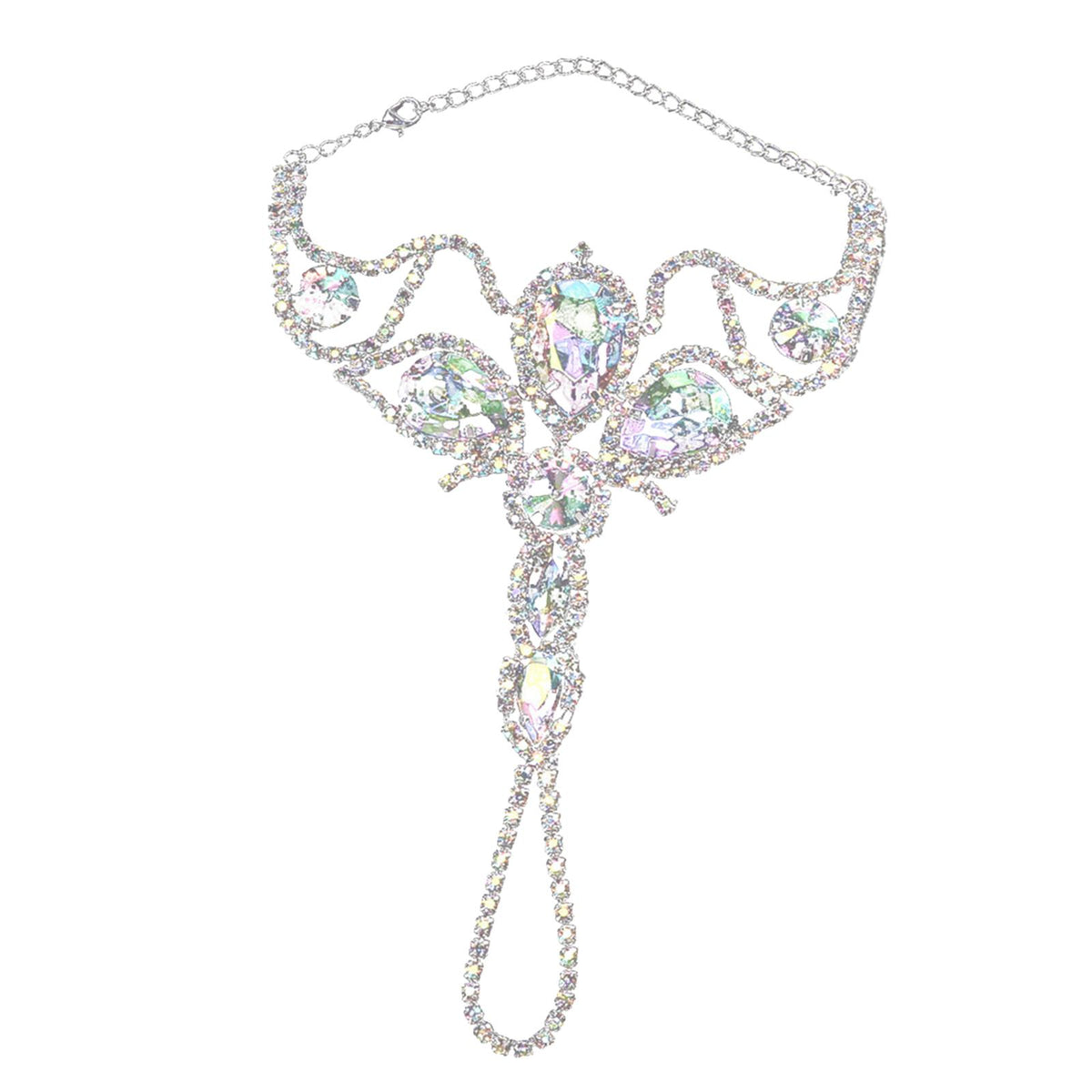 Maxbell Belly Dance Bracelet Shining Hand Chain Accessory for Party Celebration Silver