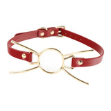 Maxbell Open Mouth Gag Head Harness Portable for Club Music Festival Valentine's Day Red