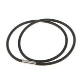 Maxbell 4Pcs 3mm Rubber Cord Chocker NECKLACE STAINLESS STEEL Clasp 35cm 40cm 50cm 60cm