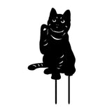 Maxbell 3 Cat Garden Statues Black Cat Silhouette Cat Decorative Garden Stakes