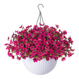 Maxbell Faux Hanging Plants Flowers Basket Elegant Realistic for Summer Outside Yard Style B
