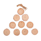 Maxbell 10Pcs Round Wooden Pieces Wood Shaped for Wedding Favors Tree Decoration