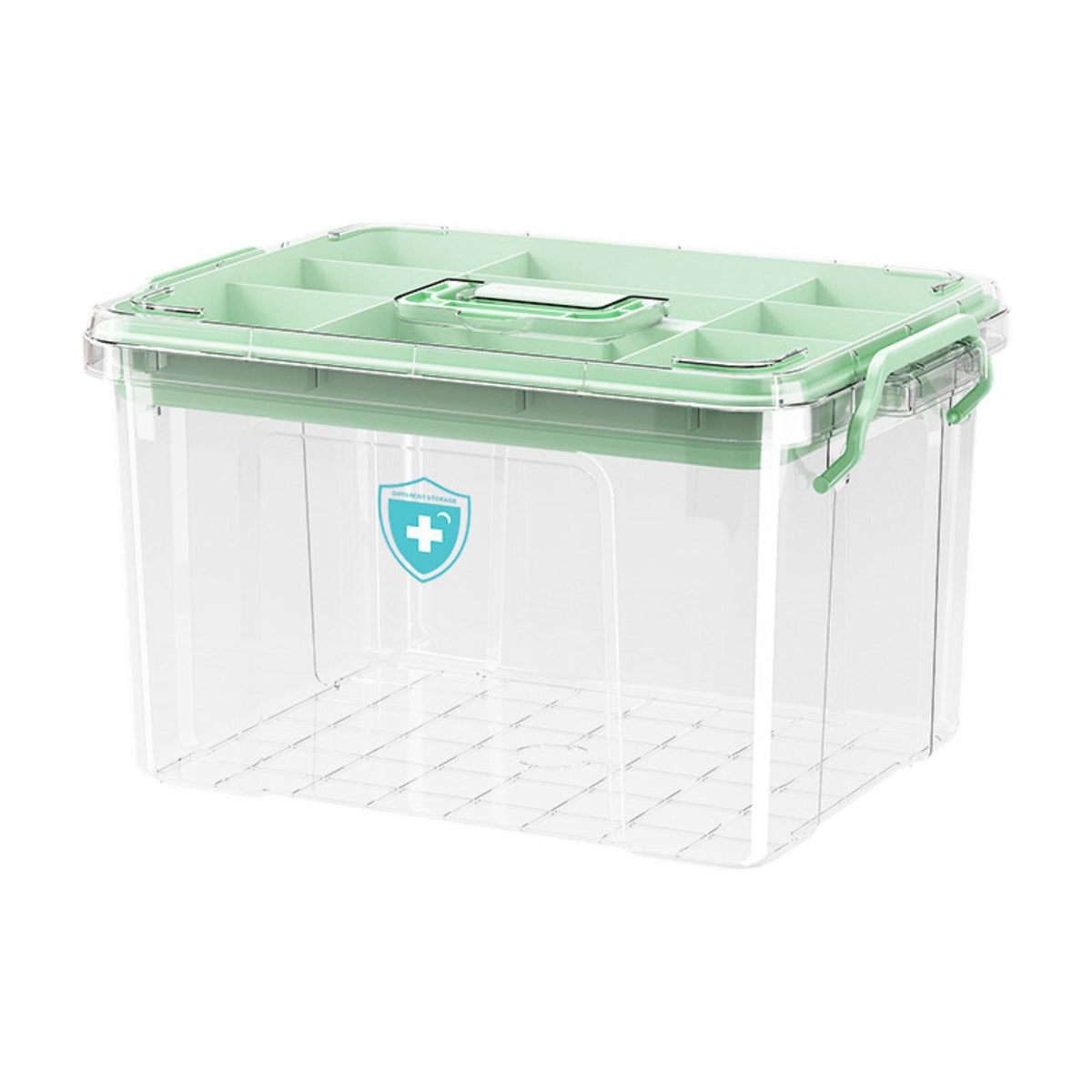 Maxbell Medical Box with Handle Stackable First Aid Box for Camping Household Travel green