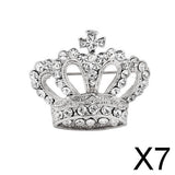 Maxbell 7xBoho Victoria King Queen Crown Crystal Brooch Pin Silver Wedding Xmas