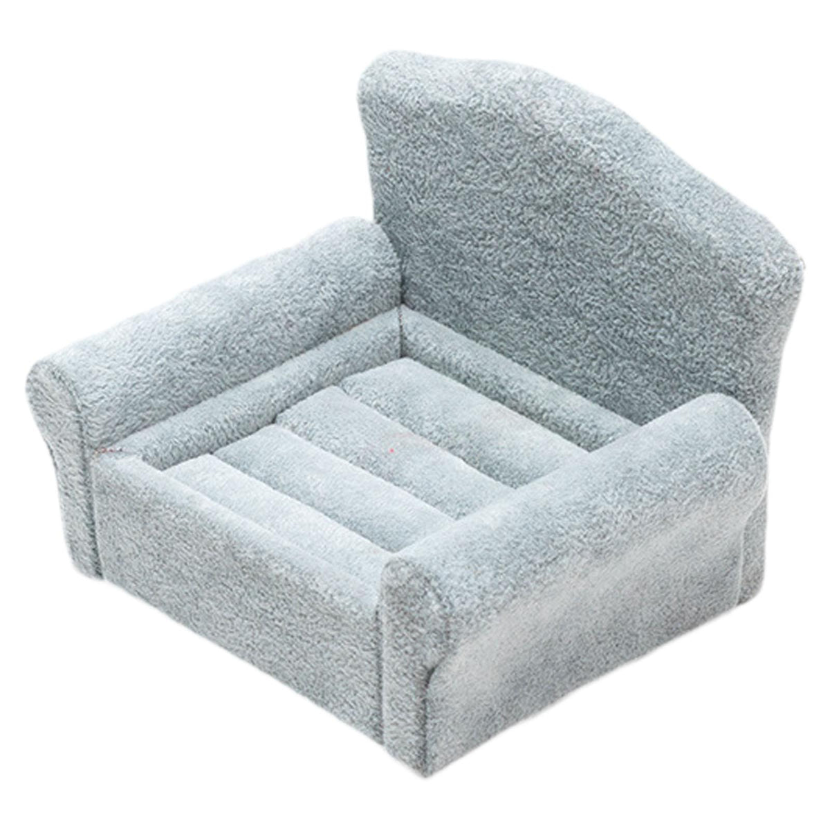 Sofa Shaped Ring Display Stand Rack for Countertop Tabletop Photography Prop Gray