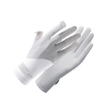 Maxbell 5xWomen Sun Protection Gloves Hiking Golfing Biking Cycling Gloves Full Finger White Gray Fingers