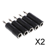 Maxbell 2x3.5mm 1/8"Male Plug Mono to 6.35mm 1/4"Female Jack Audio Converter 5Pcs/set
