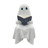 Maxbell Halloween Ghost Statue Reading Book Holiday Photo Prop Sitting Evil Figurine