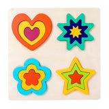 Maxbell Montessori Toy Wooden Shape Peg Puzzles Kids Valentines Gifts for 3 4 5 Kids Style B