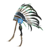 Maxbell Native American Indian Headdress Costume Accessories for Masquerade Carnival Green