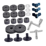 Maxbell 23Pcs Cymbal Replacement Accessories Cymbal Stand Felts for Percussion Parts Gray