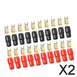 Maxbell 2x10 Pairs 4 AWG Car Audio Power Ground Wire Fork Terminal Connector Brass