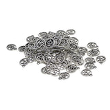 Maxbell 130Pcs Tibetan Silver Hollow Out OM Yoga Round Charm Pendant Necklace Making