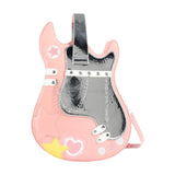 Maxbell Guitar Shaped Backpack Fashion Trendy Guitar Purse for Dating Shopping Party Pink