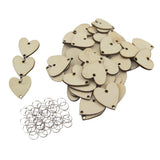 Maxbell 100pcs Plain Blank Solid Round Wooden Chips Circles Discs Board Tag Craft