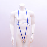 Maxbell Maxbell Sexy Men Halter Snap Chest Harness Underwear Bodysuit Clubwear Costume Blue