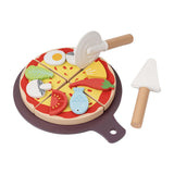 Maxbell Wooden Pizza Set Sharing Role Play Cutting Play Food Toy Window Display Gift