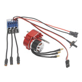 Brushless Motor Metal Gearbox ESC Combo for 1/12 RC Car for MN168 MN82 MN99S Red SM3.0