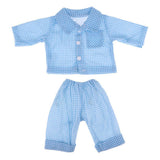 Maxbell Doll Clothes Outfits Plaid Pajamas Suit Fits Sharon Girl Doll and other 16 inch Dolls -Blue - Aladdin Shoppers