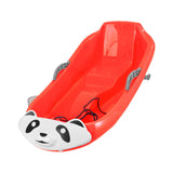 Maxbell Snow Sled with Pull Rope and Handle Grass Sliding Sled for Lawn Yard Outdoor Red Panda