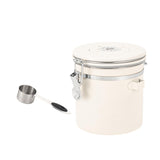 Maxbell Coffee Canister Airtight with Measuring Spoon Coffee Lovers Gifts Sealed Jug white 1.2L