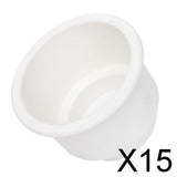 Maxbell 15xBoat Plastic White Recessed Cup Drink Holder for Marine Yacht Truck RV