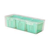 Maxbell Fridge Organizer 3 Compartments Divided Serving Tray for Party Fruit Candies Green
