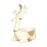 Cartoon Deer Statue Desk Storage Tray Cute for Living Room Bookshelf Bedroom Seated White