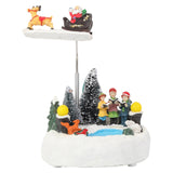 Maxbell Glowing Rotating Christmas Musical Case Resin Home Ornament Rotate Deer Cart