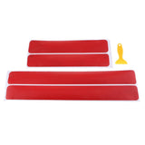 Maxbell 2x4PCS Carbon Fiber Car Door Sill Scuff Plate Cover Anti Scratch Sticker Red