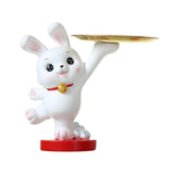 Maxbell Cute Rabbit Statue with Tray Jewelry Storage for Bar Dining Room Decoration Standing