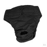 Maxbell 3pcs Pet Dog Safe Physical Pant Female Dog Sanitary Nappy Diaper Black M