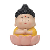 Maxbell Miniature Buddhist Statue Fengshui Decoration for Office Living Room Bedroom Buddha on Pink Base