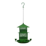 Maxbell Iron Bird Feeder Lawn Yard Double Layer Hanging Birdfeeder Weather Resistant Green