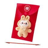 Maxbell Chinese New Year Red Envelope Crossbody Bag Blessing Gift Lucky Money Pocket brown doll